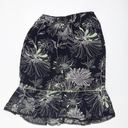 Roman Originals Women's Black Floral Skirt Size 16