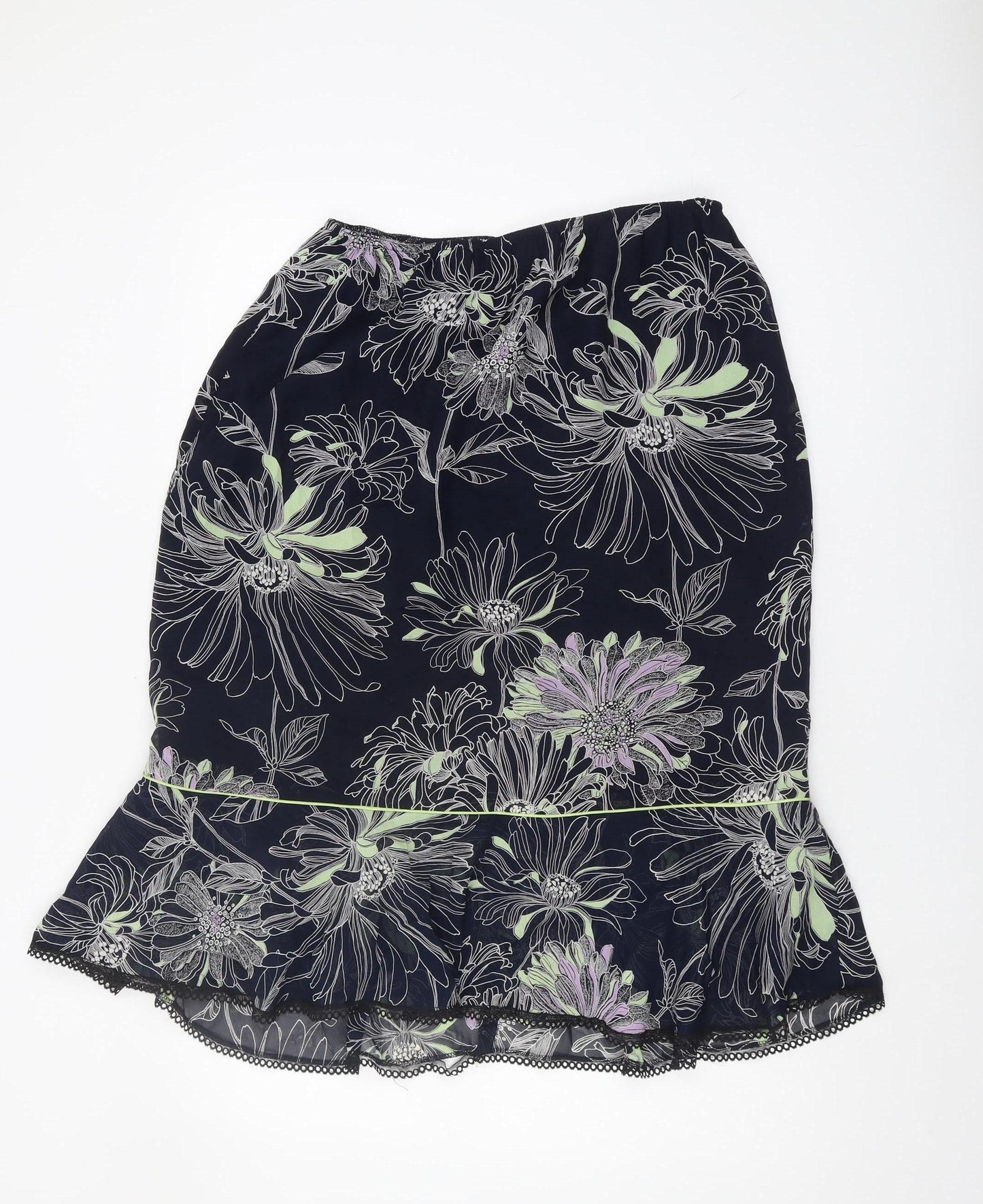 Roman Originals Women's Black Floral Skirt Size 16