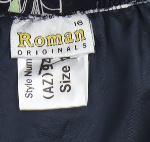 Roman Originals Women's Black Floral Skirt Size 16