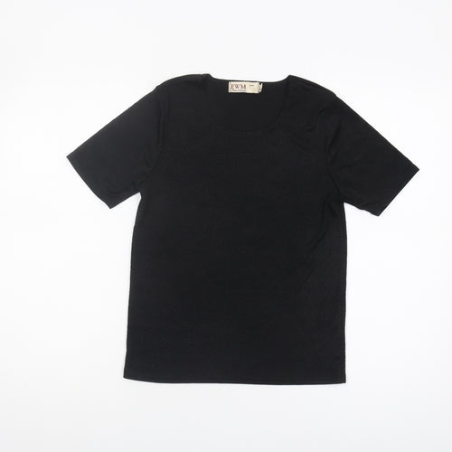 EWM Women's Black Basic T-Shirt - Size 10, Short Sleeve