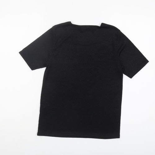EWM Women's Black Basic T-Shirt - Size 10, Short Sleeve