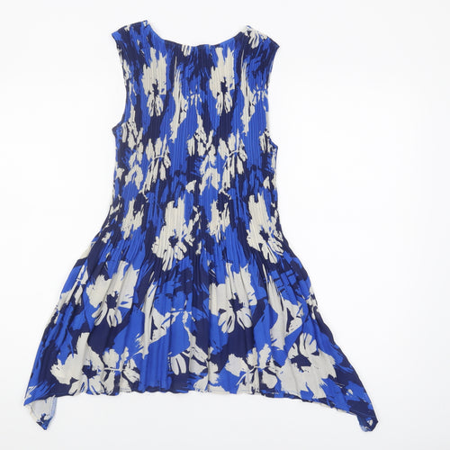 Klass Women's Blue Floral Sleeveless Top, Size M