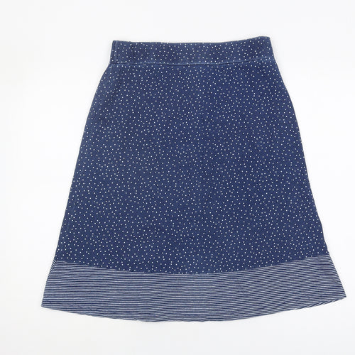 Mantaray Women's Blue Polka Dot A-Line Skirt Size 8