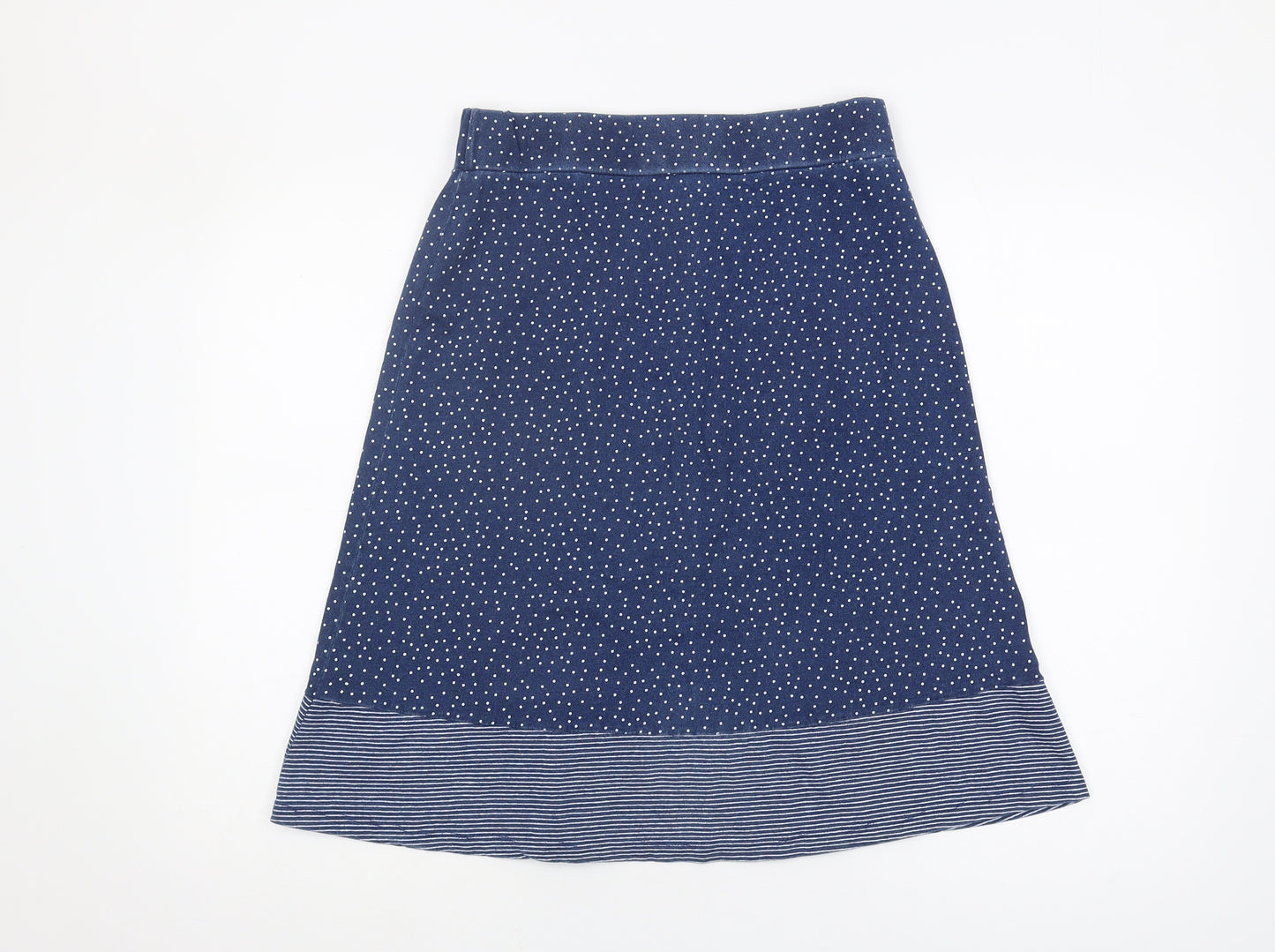 Mantaray Women's Blue Polka Dot A-Line Skirt Size 8