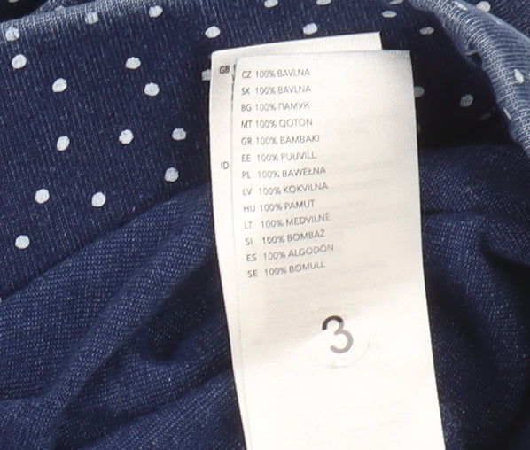 Mantaray Women's Blue Polka Dot A-Line Skirt Size 8