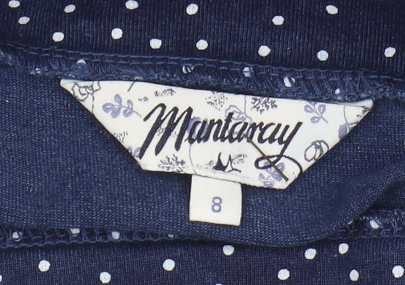 Mantaray Women's Blue Polka Dot A-Line Skirt Size 8