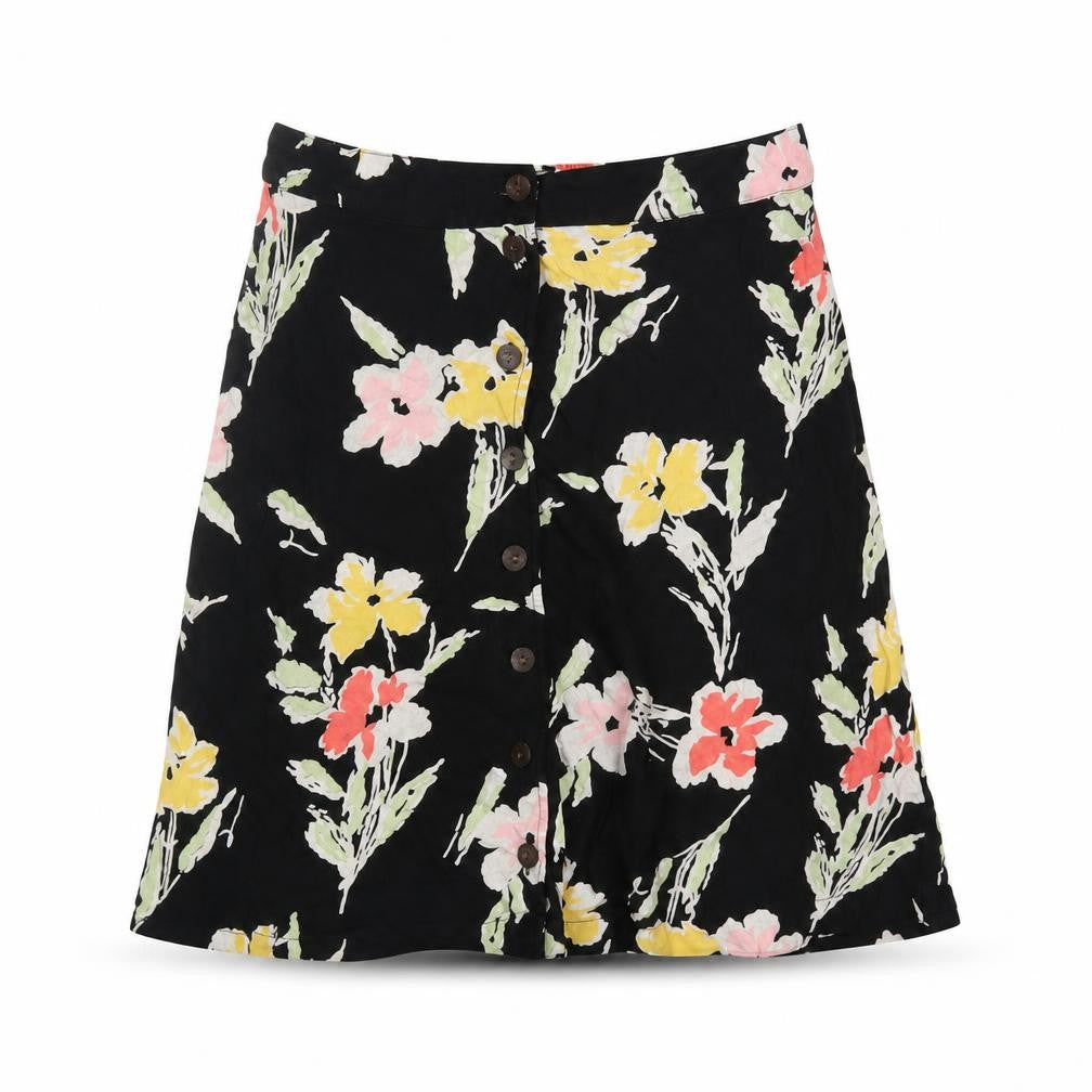 Front view of Kimchi Blue Women’s Floral Black Skirt Medium