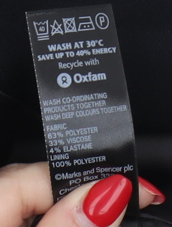 Marks and Spencer Women's Black Dress, Size 12, Short Sleeve