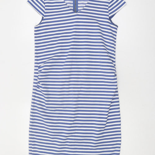 Mamalicious Women's Blue Striped Maternity Sheath Dress