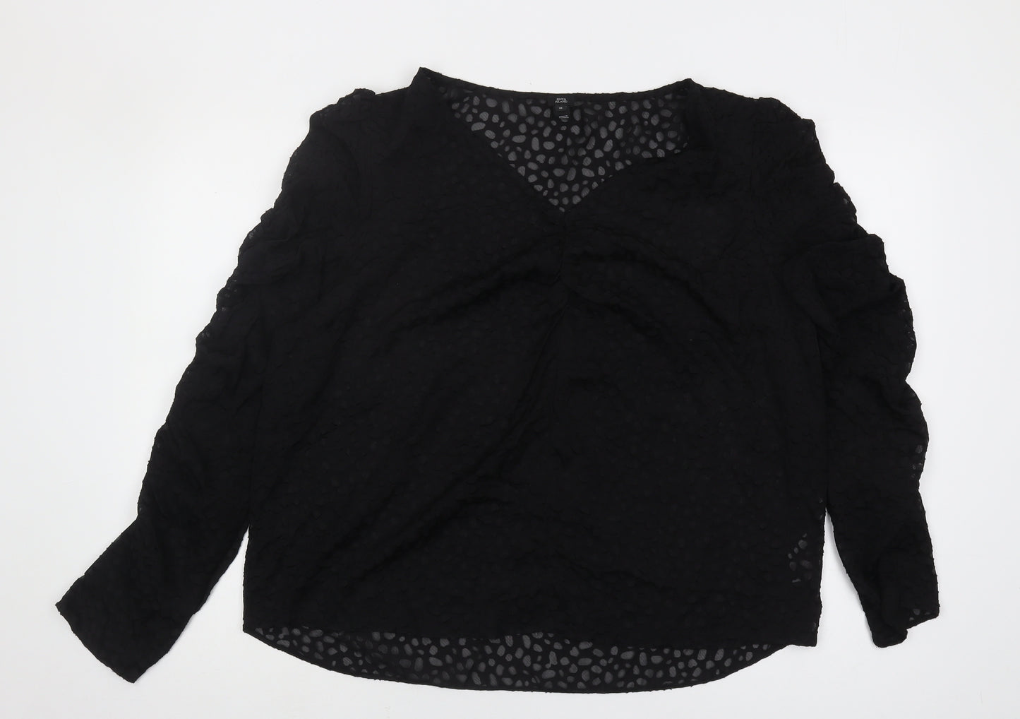 River Island Women's Black Long Sleeve Blouse Size 18