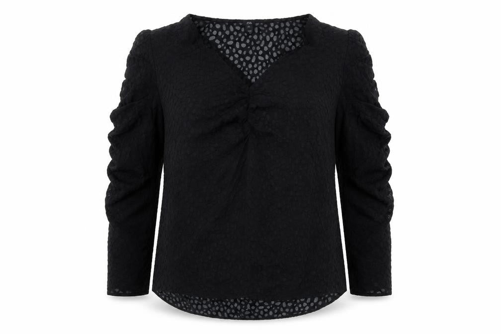 Front view of River Island Women's Black Long Sleeve Blouse, size 18