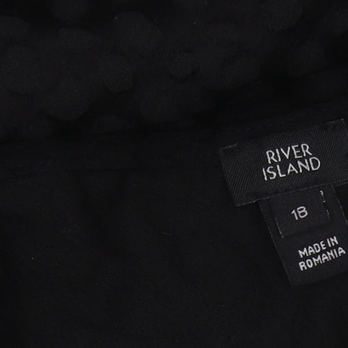 River Island Women's Black Long Sleeve Blouse Size 18