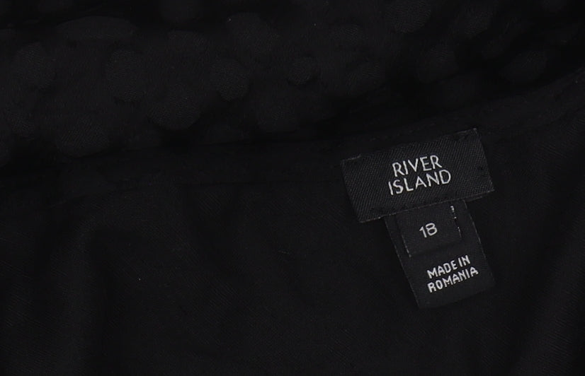 River Island Women's Black Long Sleeve Blouse Size 18