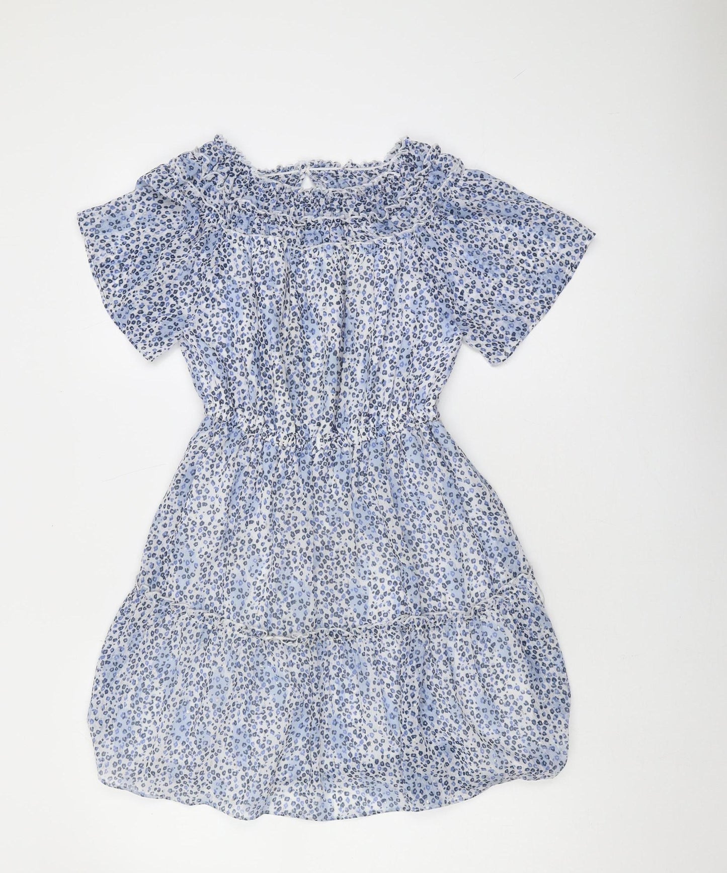 Mayoral Girls Blue Floral A-Line Dress, 12 Years, Summer Style