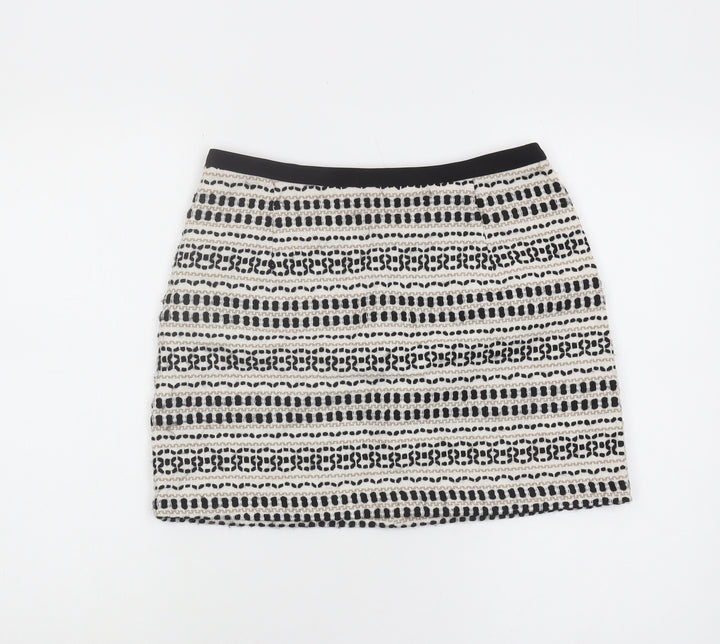 New Look Women's Black & White Pencil Skirt Size 10