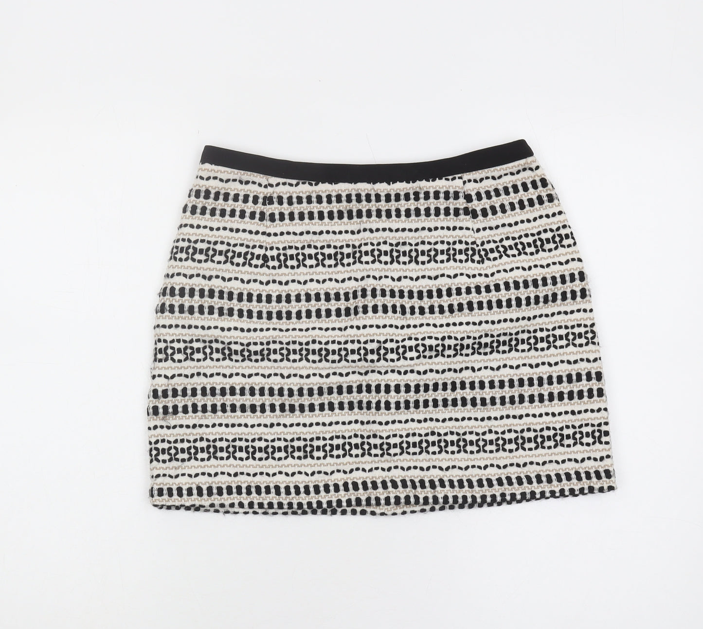 New Look Women's Black & White Pencil Skirt Size 10