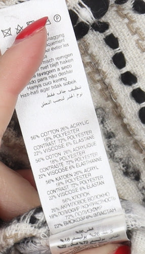 New Look Women's Black & White Pencil Skirt Size 10