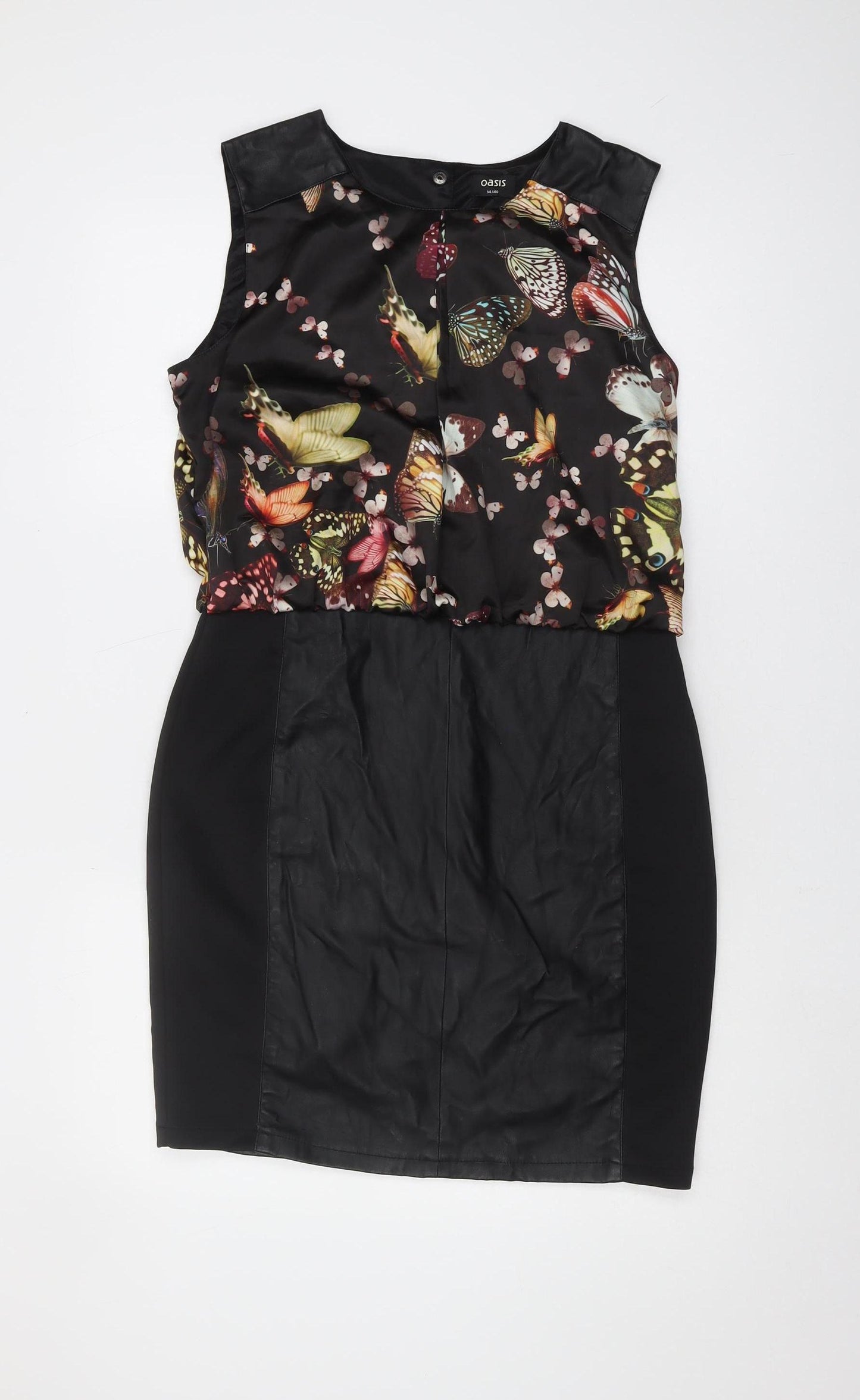 Oasis Women's Multicoloured Floral Shift Dress Size 14