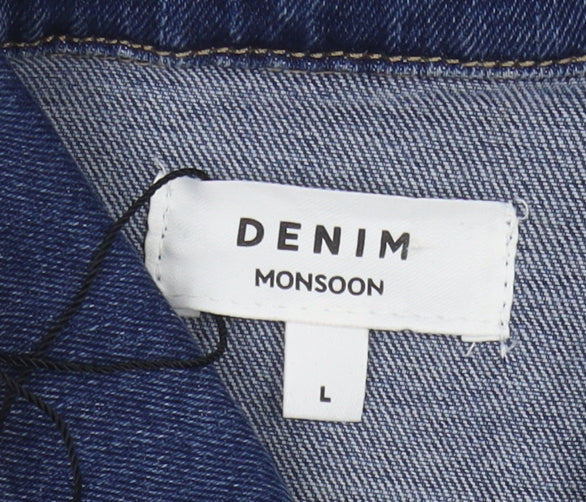 Monsoon Women's Blue Denim Jacket L Casual