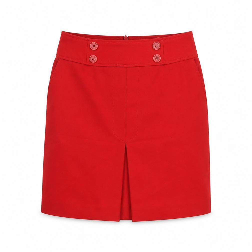 Front view of Oasis Women's Red Knee-Length Pencil Skirt, size 8
