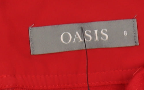 Oasis Women's Red Knee-Length Pencil Skirt, Size 8