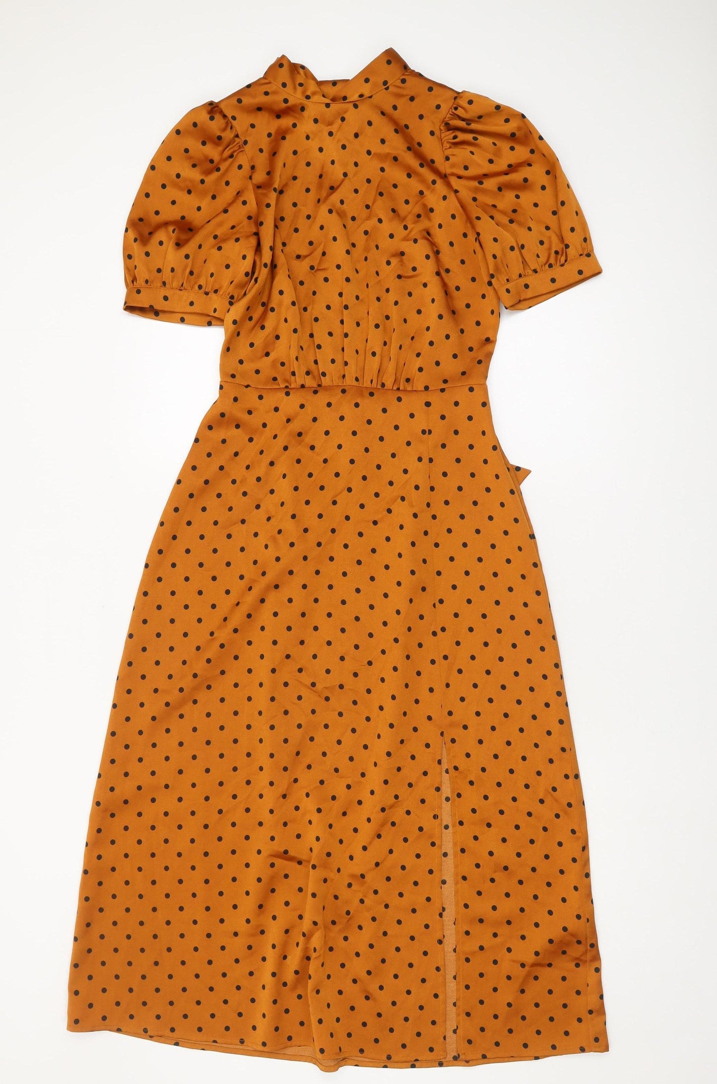 Warehouse Women's Brown Polka Dot Sheath Dress Size 6