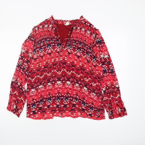 Monsoon Women's Red Geometric Blouse Size 12