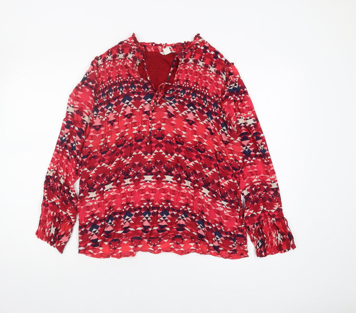 Monsoon Women's Red Geometric Blouse Size 12