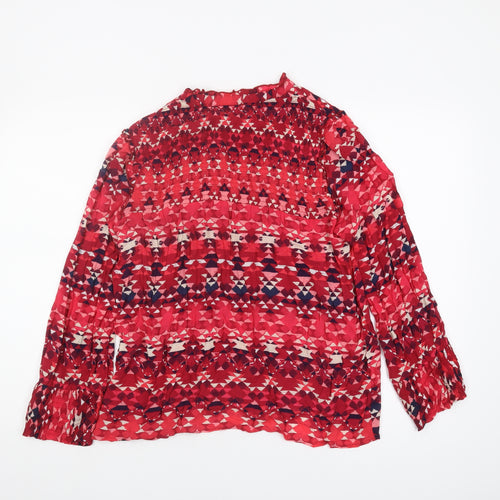Monsoon Women's Red Geometric Blouse Size 12
