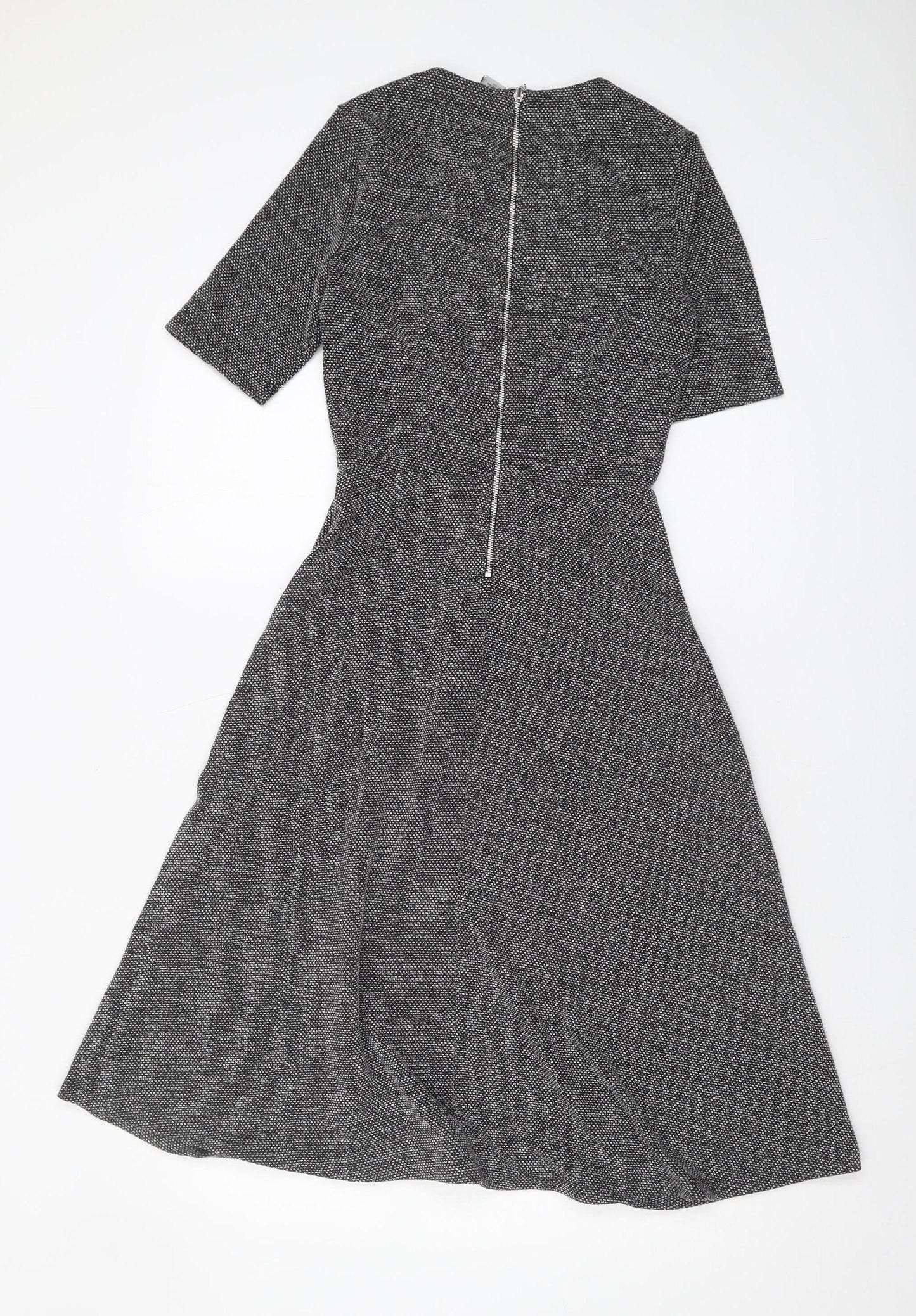 H&M Women's Grey Half Sleeve Dress XS