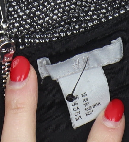 H&M Women's Grey Half Sleeve Dress XS