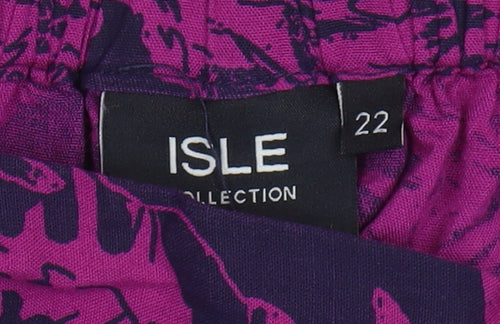 ISLE Collection Women's Multicoloured Cropped Trousers, Size 22