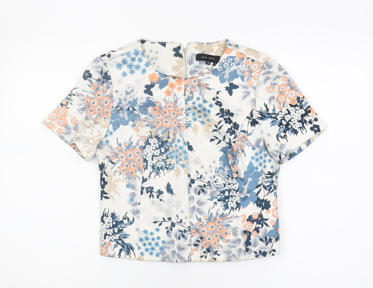 New Look Women's Multicoloured Floral Top - Size 10