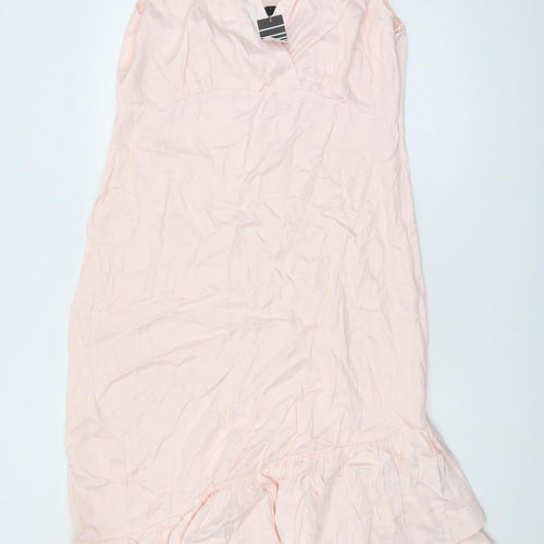 Wallis Women's Pink Sleeveless Sheath Dress - Size 16