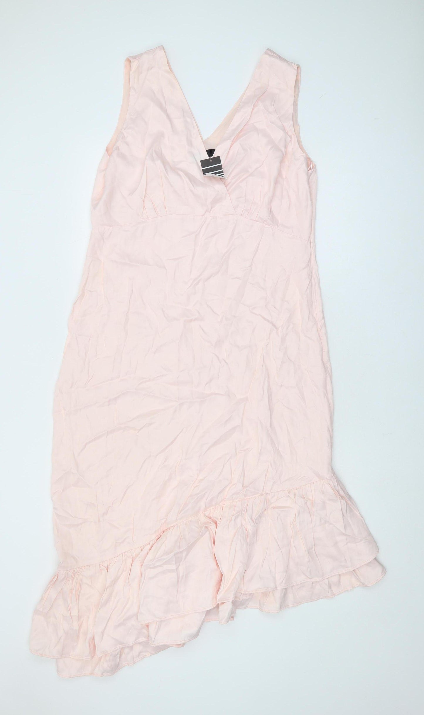 Wallis Women's Pink Sleeveless Sheath Dress - Size 16