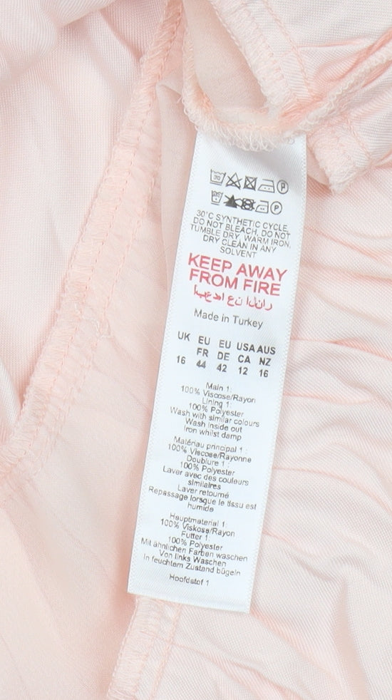 Wallis Women's Pink Sleeveless Sheath Dress - Size 16