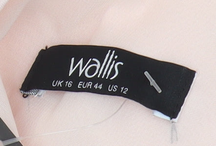 Wallis Women's Pink Sleeveless Sheath Dress - Size 16