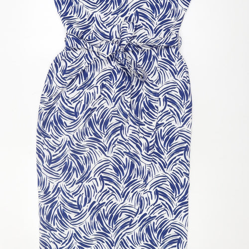 Apricot Women's Blue Animal Print Midi Dress Size 8
