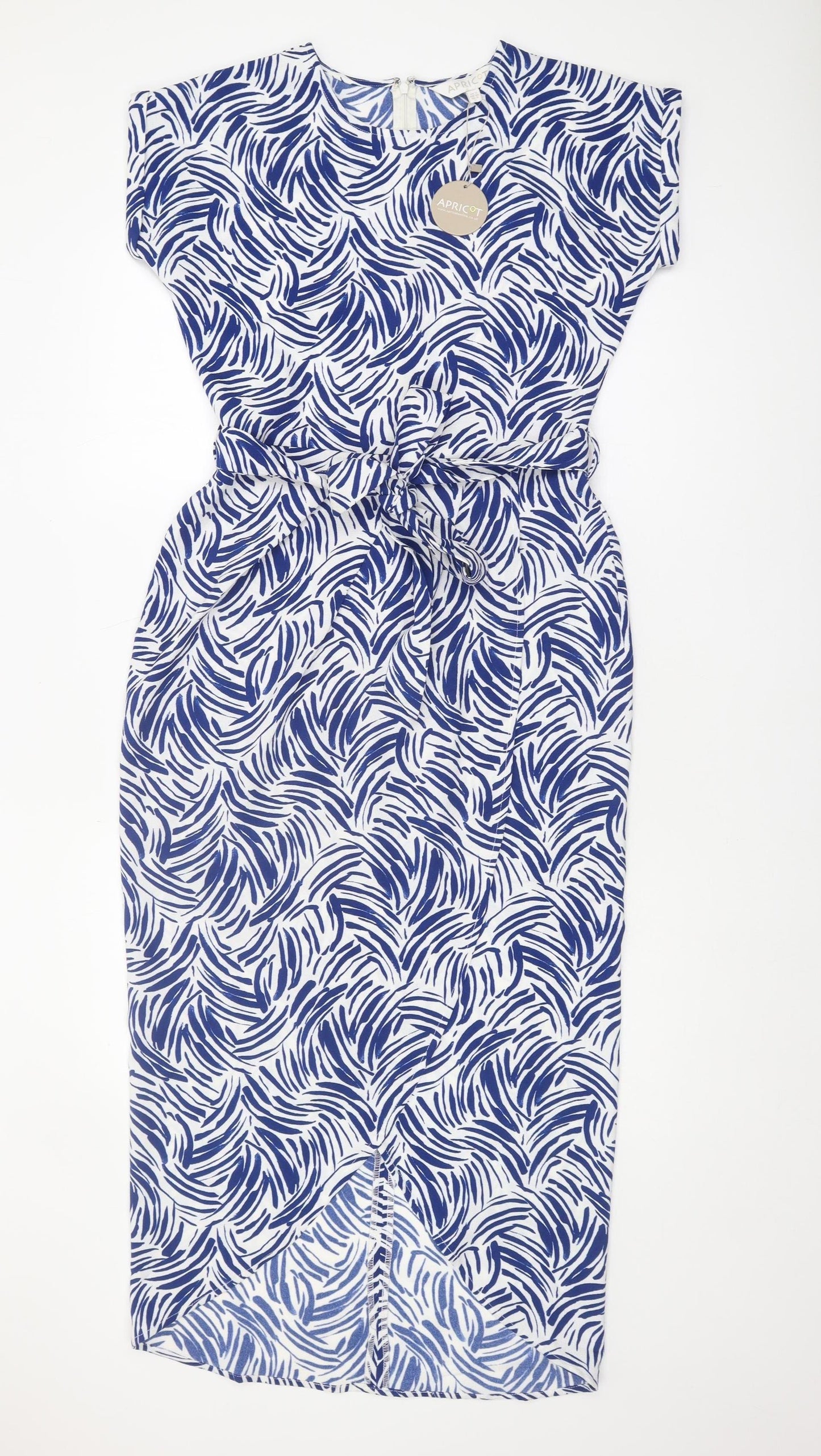 Apricot Women's Blue Animal Print Midi Dress Size 8