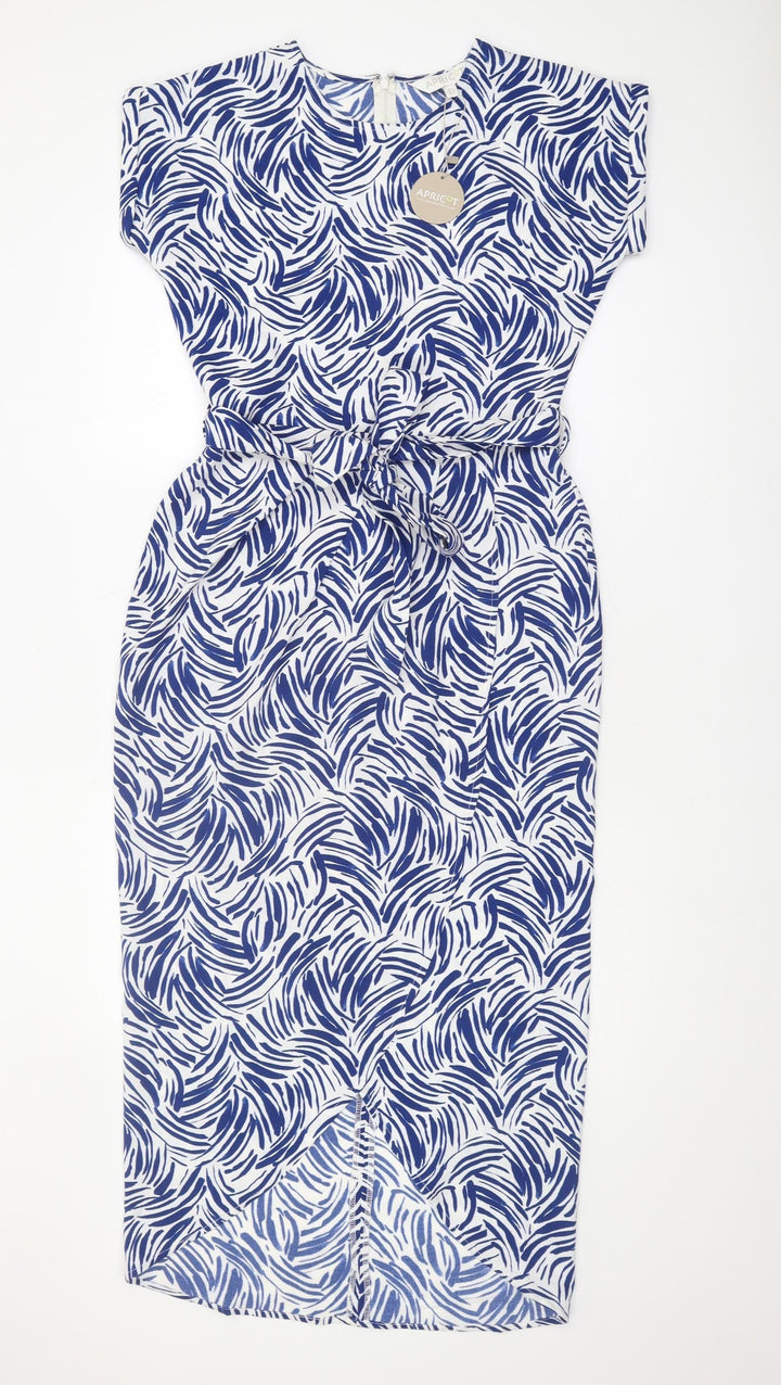Apricot Women's Blue Animal Print Midi Dress Size 8
