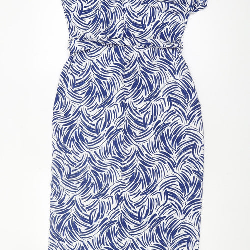 Apricot Women's Blue Animal Print Midi Dress Size 8