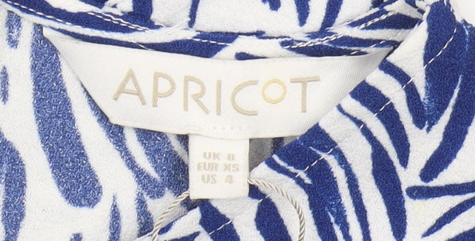 Apricot Women's Blue Animal Print Midi Dress Size 8