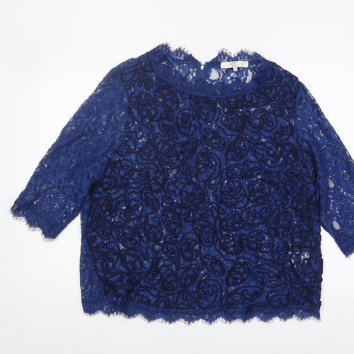 Country Casuals Women's Blue Lace Blouse