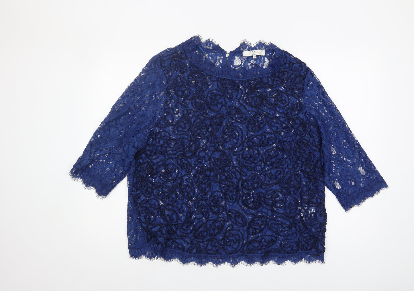 Country Casuals Women's Blue Lace Blouse