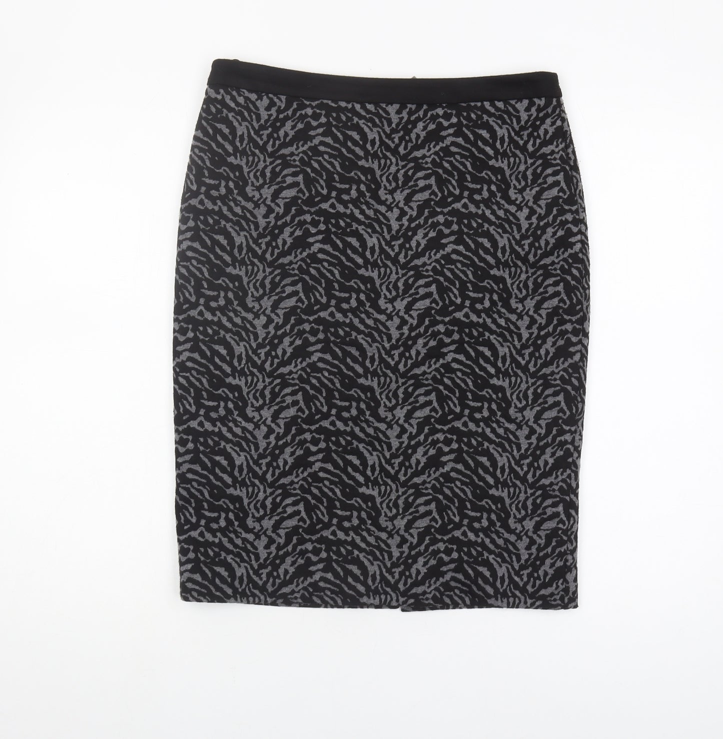 Wallis Women's Black Animal Print Pencil Skirt Size 8