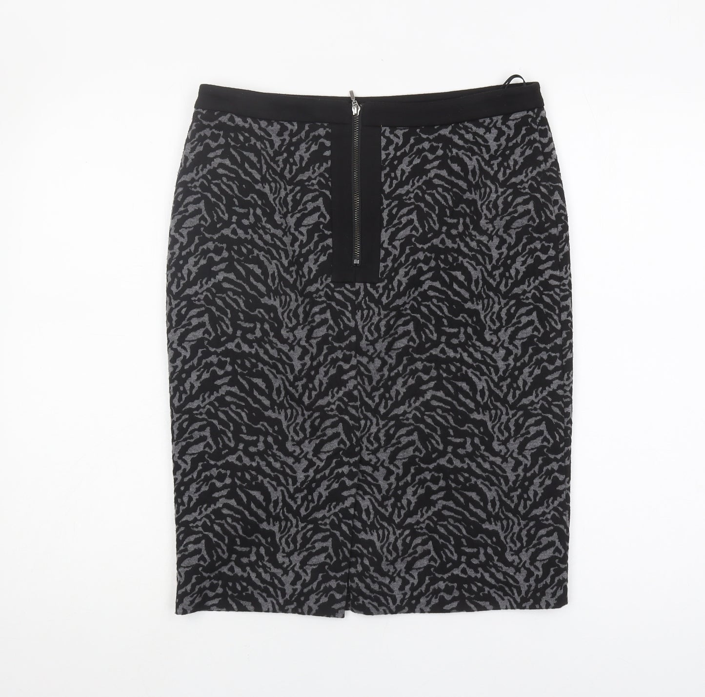 Wallis Women's Black Animal Print Pencil Skirt Size 8