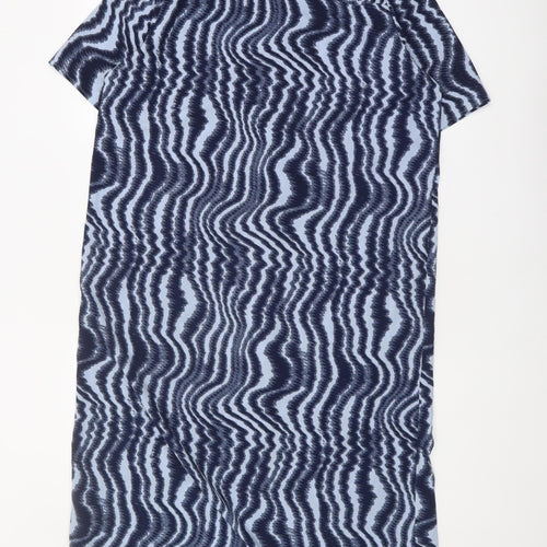 Monki Women's Blue Geometric Shirt Dress, Size S