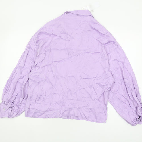 Topshop Women's Purple Button-Up Shirt, Size 6
