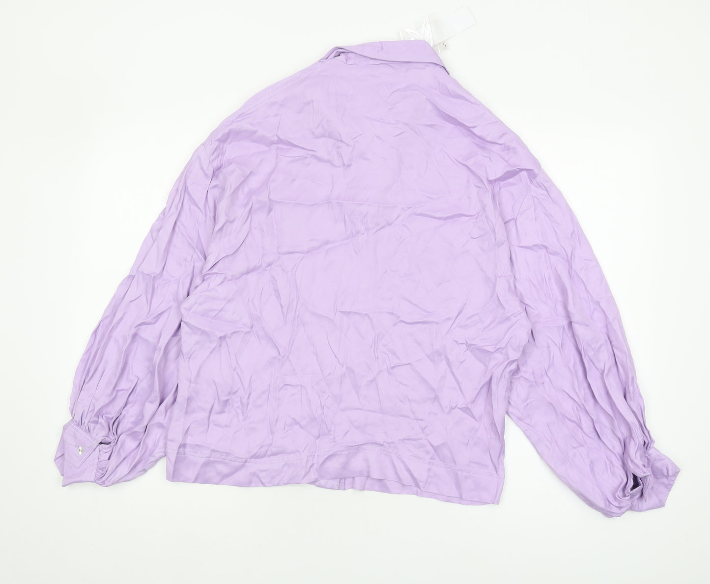 Topshop Women's Purple Button-Up Shirt, Size 6