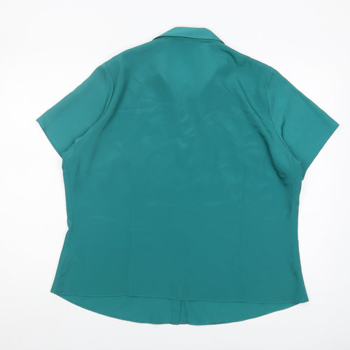 BHS Women’s Green Button-Up Shirt Size 20 Classic